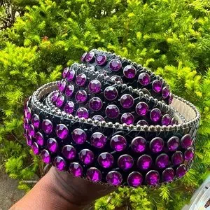 B.B. Simon | Accessories | Bb Simon Black Strap With Purple  display picture 3